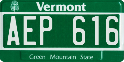 VT license plate AEP616