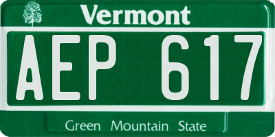 VT license plate AEP617