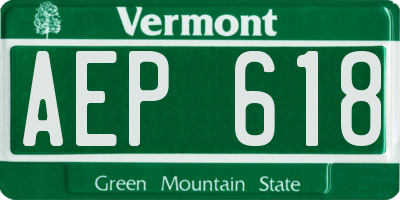 VT license plate AEP618