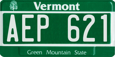 VT license plate AEP621