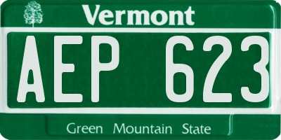 VT license plate AEP623
