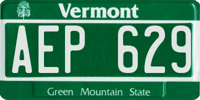 VT license plate AEP629