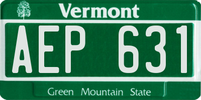 VT license plate AEP631