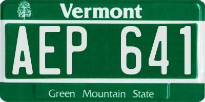 VT license plate AEP641