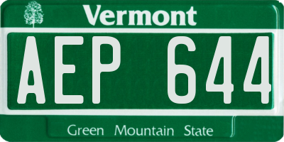 VT license plate AEP644