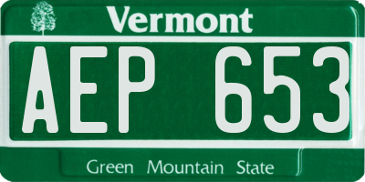 VT license plate AEP653