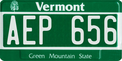 VT license plate AEP656
