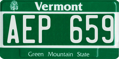 VT license plate AEP659