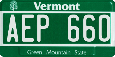VT license plate AEP660