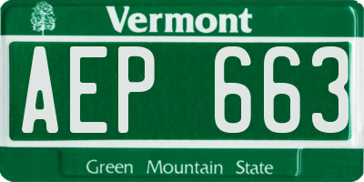 VT license plate AEP663