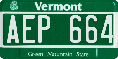 VT license plate AEP664