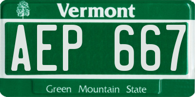 VT license plate AEP667
