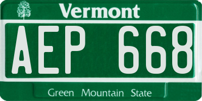 VT license plate AEP668
