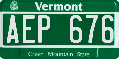 VT license plate AEP676