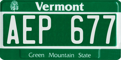 VT license plate AEP677