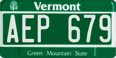 VT license plate AEP679