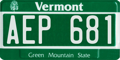VT license plate AEP681