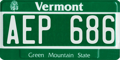 VT license plate AEP686