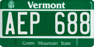 VT license plate AEP688