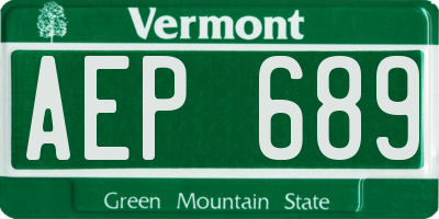 VT license plate AEP689