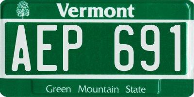 VT license plate AEP691