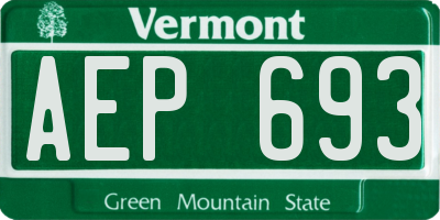 VT license plate AEP693