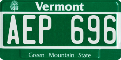 VT license plate AEP696