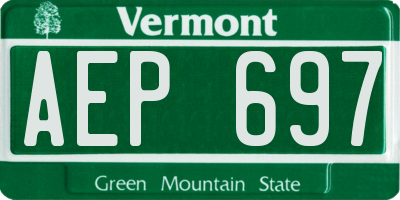 VT license plate AEP697
