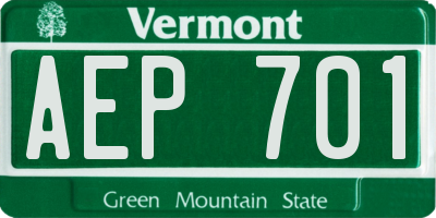 VT license plate AEP701
