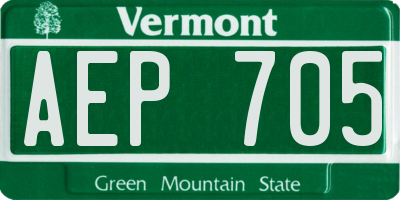 VT license plate AEP705