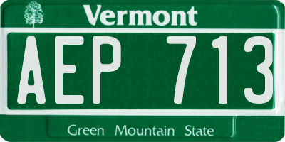VT license plate AEP713