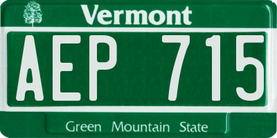 VT license plate AEP715