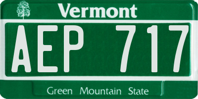 VT license plate AEP717