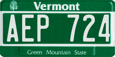 VT license plate AEP724