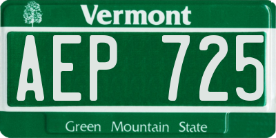 VT license plate AEP725