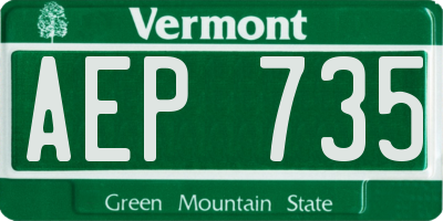 VT license plate AEP735