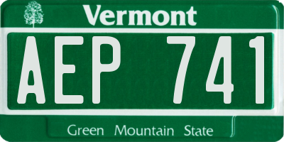 VT license plate AEP741