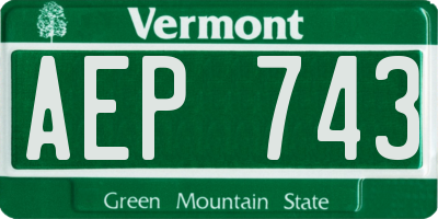 VT license plate AEP743