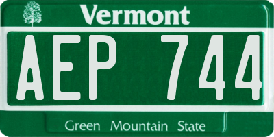VT license plate AEP744