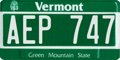 VT license plate AEP747