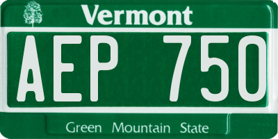 VT license plate AEP750