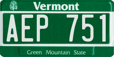 VT license plate AEP751