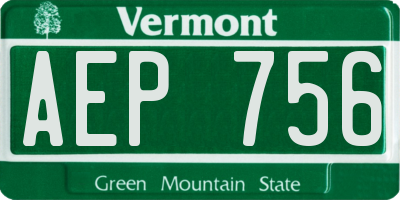 VT license plate AEP756