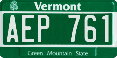 VT license plate AEP761