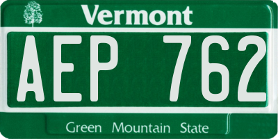 VT license plate AEP762