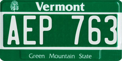VT license plate AEP763