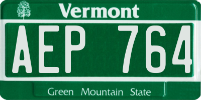 VT license plate AEP764