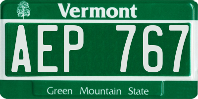VT license plate AEP767