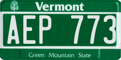 VT license plate AEP773