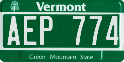 VT license plate AEP774